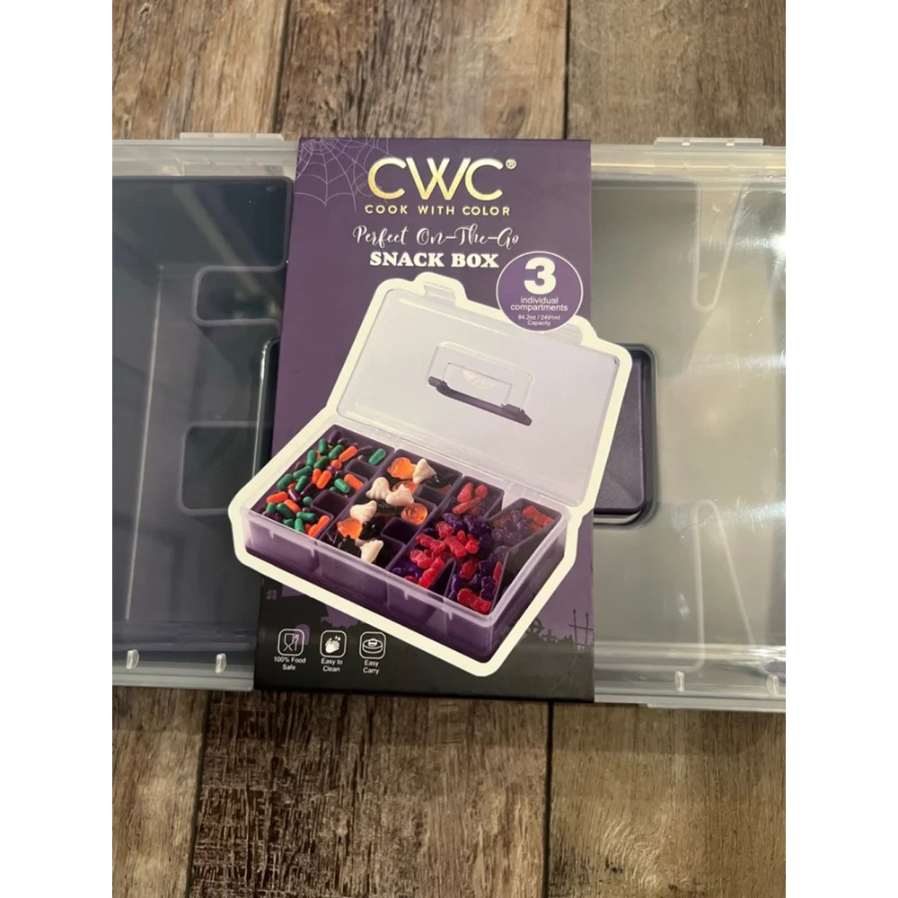 NEW EEK CWC Cook With Color Purple Clear Snack Box - Picture 2 of 3